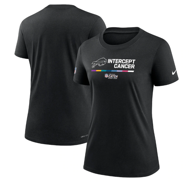 Women's Buffalo Bills 2022 Black Crucial Catch Performance T-Shirt(Run Small)